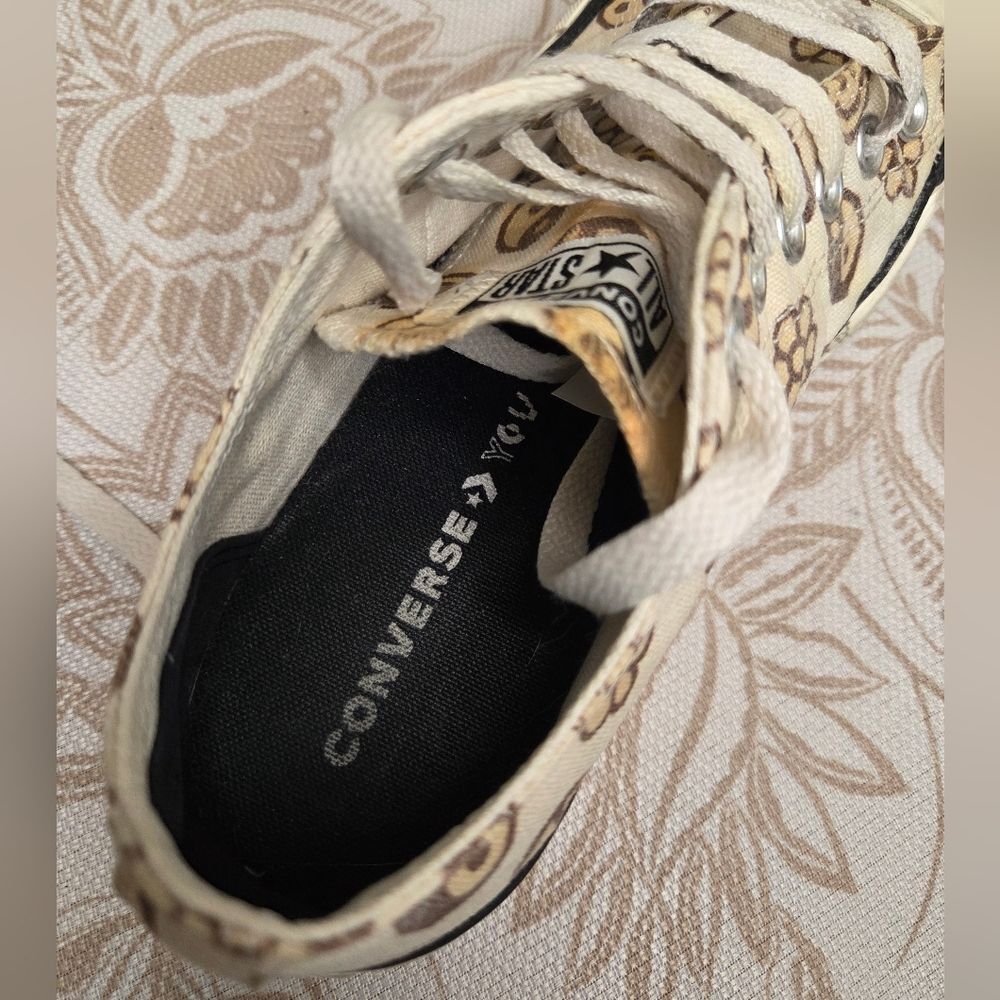 CONVERSE ALL STARS LIFT PEACE YIN YANG FLOWER SMILEY PLATFORM CONS WM6.5/MN 4.5 - Picture 6 of 10